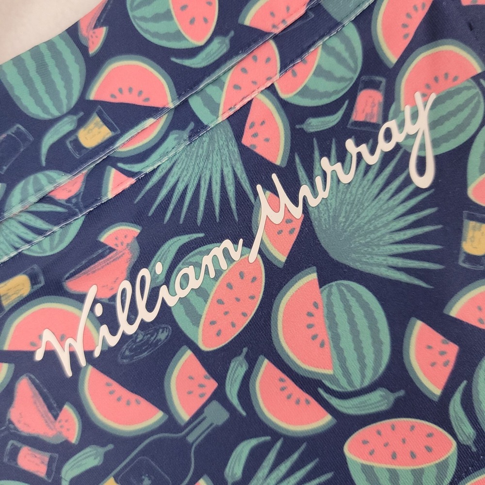 William Murray Mens Button Up Shirt Blue XL Watermelon Print Golf Casual Stretch - Picture 9 of 16